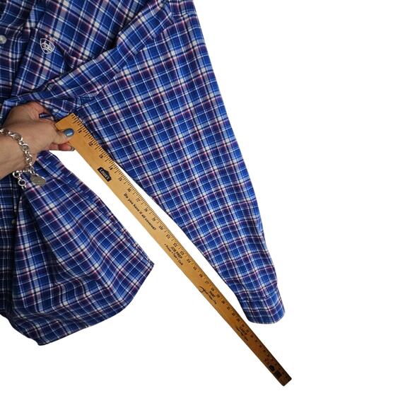 Ariat Pro Series L Blue plaid Buttondown Shirts. Work Casual Comfy Stylish Cool - Picture 7 of 16